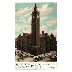 Indianapolis Union Station Vintage Postcard Raphael Tuck Sons 1906 Writing